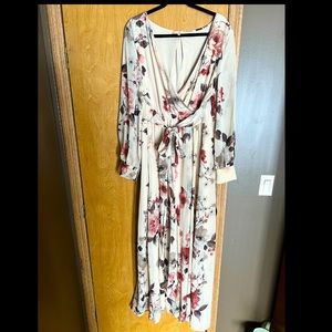 Pink blush plus size maternity dress